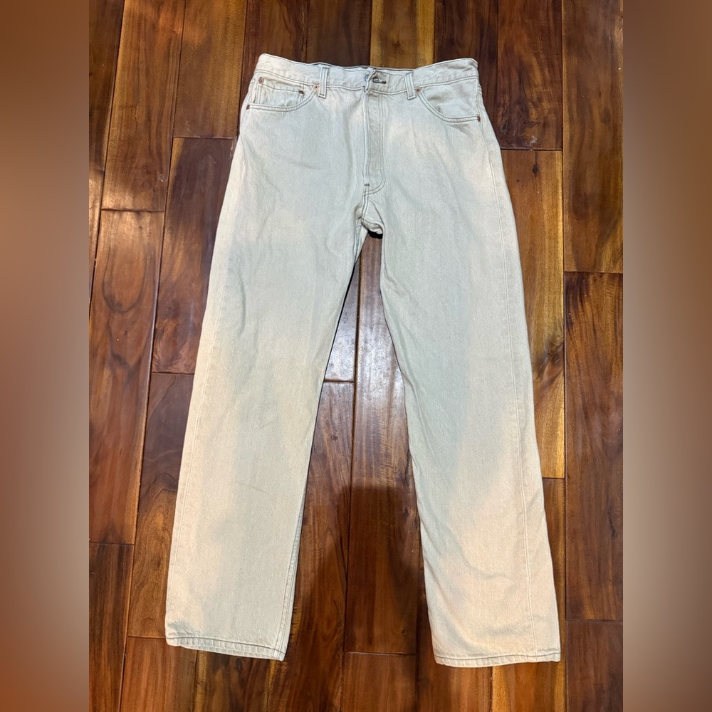 Vintage Levi’s 501 Jeans W36 Light Wash Button Fly Made in USA Distressed Denim